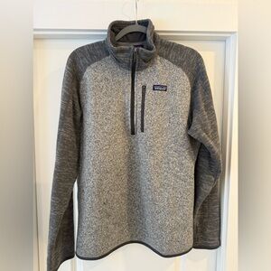 Patagonia Men’s Better Sweater Light Gray Fleece Half Zip Pullover